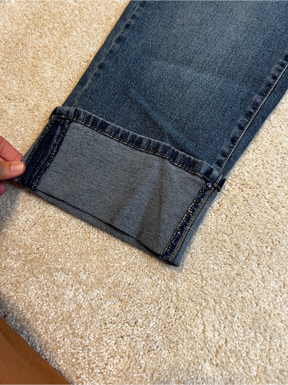 Wonderly Dark Blue Cropped Jeans with Cuffed Hem - Picture 2 of 4